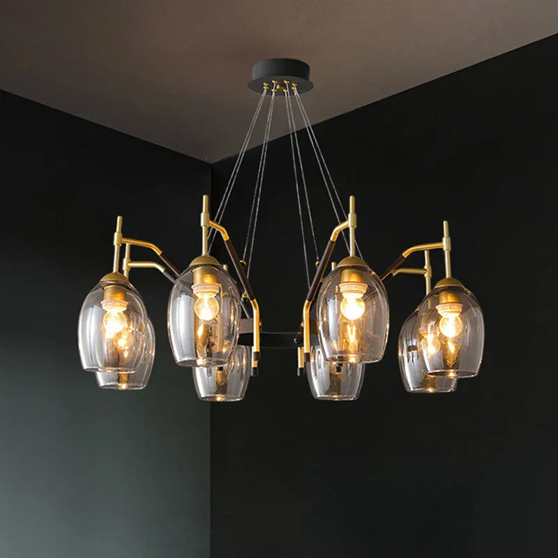 Vintage LED Farmhouse Chandelier Nordic Pendant Lamp for Living Room Hall Bedroom