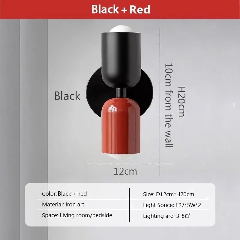 Nordic LED Colorful Wall Lights Modern Bedroom Living Room Background Wall Lamp