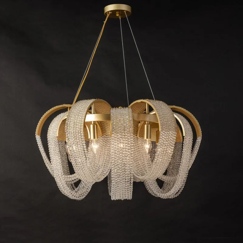 Tassel Crystal Chandelier: Luxe Lighting for Home, Restaurant, Hotel Decor