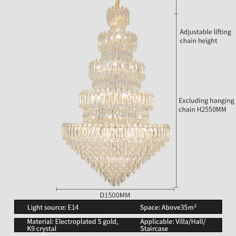 Luxury Crystal Chandelier: Modern European Style Main Dining Room & Living Room Lighting