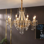 French Pearl Chandelier, Elegant Retro Design for Luxurious Living Spaces