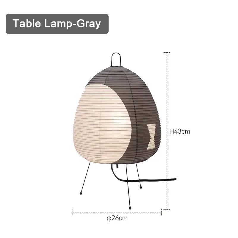 Modern Tripod Rice Paper Table Lamp LED Night Light for Bedroom Home Decor