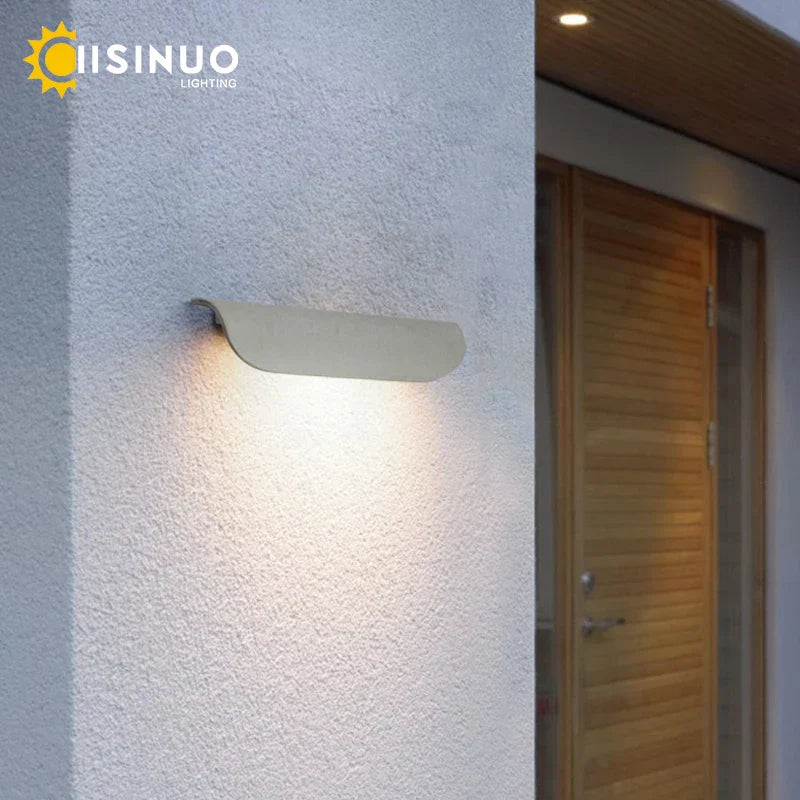 Outdoor LED Wall Sconce in White Aluminum for Porch Entryway