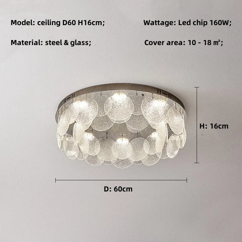 Modern Chrome Steel Ceiling Chandelier: Stylish LED Ceiling Lights for Living Room Décor