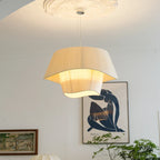 White Beige Fabric Chandeliers for Home Decor - Nordic Lighting Fixture