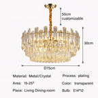 Crystal Pendant Chandelier: Modern Luxury LED Lighting for Villa Living Room Dining Room Lighting