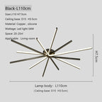 Copper Strip LED Ceiling Lamp - Modern Minimalist Luxury Lighting for Living Room