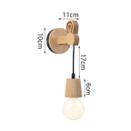 Loft American Iron Wood Wall Sconce Vintage Cage Guard Lampshade Fixture