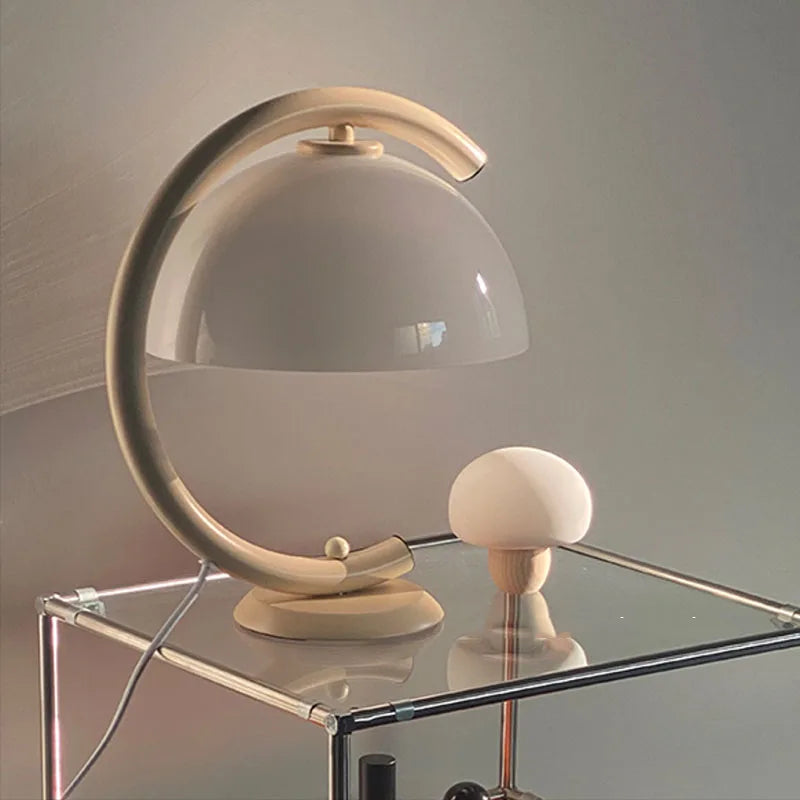 Bauhous Mushroom Table Lamp for Living Room Bedroom, E27 Glass Light Retro