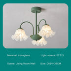 Modern Green White Branch Ceiling Chandelier for Living Room Bedroom Dining Loft