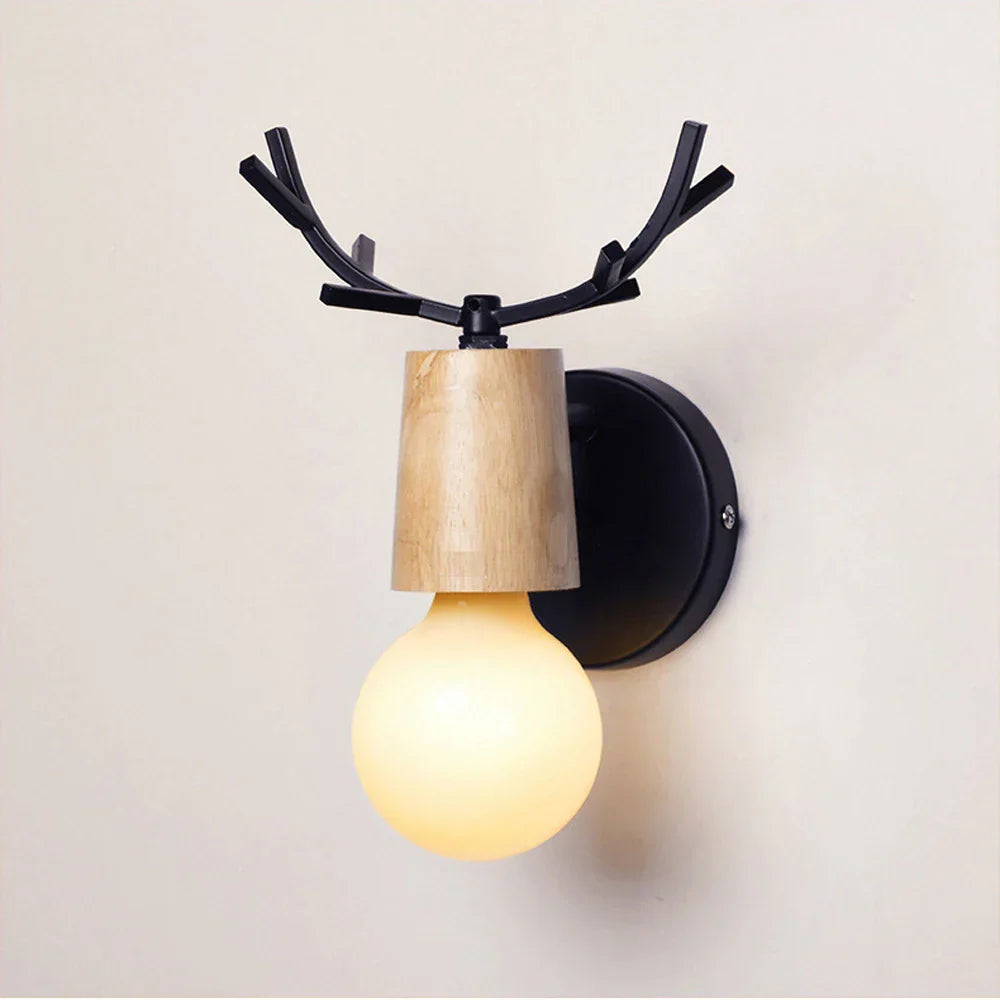 Antlers Vintage Wall Sconce Lights Wood Wall Lamps Fixture Indoor Lighting