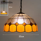 Diamond Square Stained Glass Pendant Light for Home Decor and Lighting