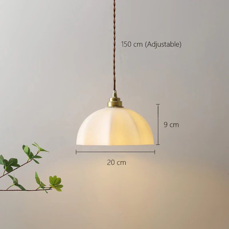 Metal Industrial Pendant Light with Glass Shade for Kitchen Office Dining Room