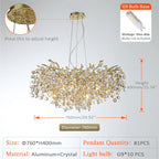 Sun Crystal Chandelier for Elegant Living Room & Lobby Lighting