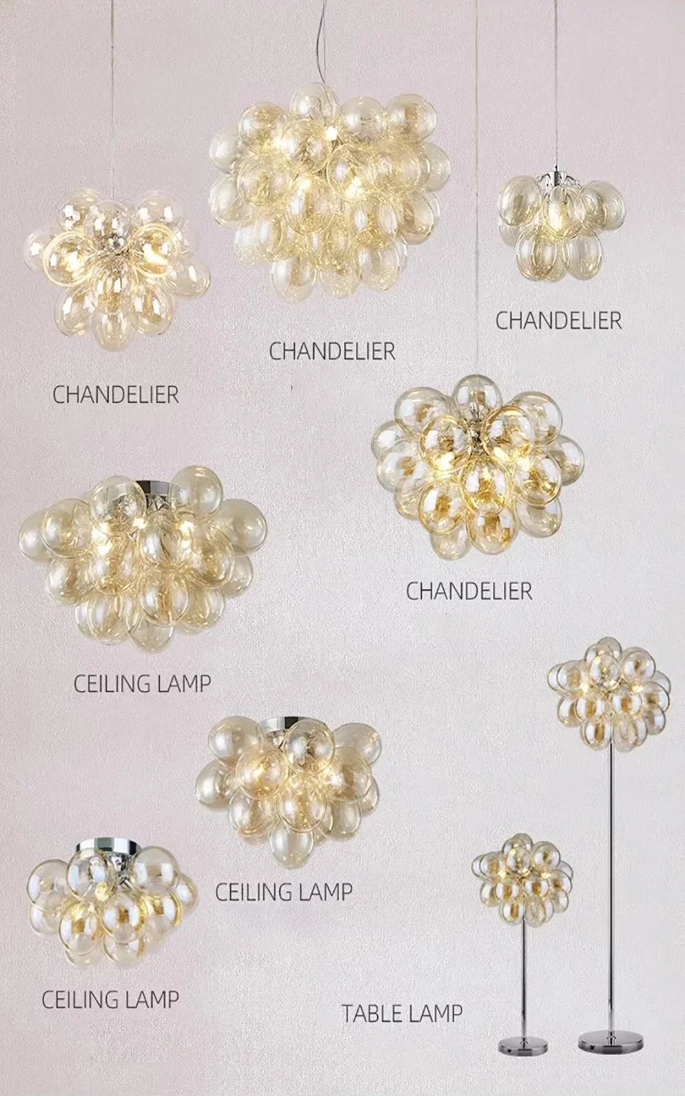 Modern Colour Bubble Chandelier for Living Room Bedroom Decor, Industrial Pendant Lighting