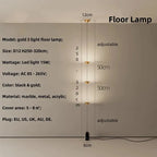 Modern Metal Floor Lamp with Marble Decor for Living Room