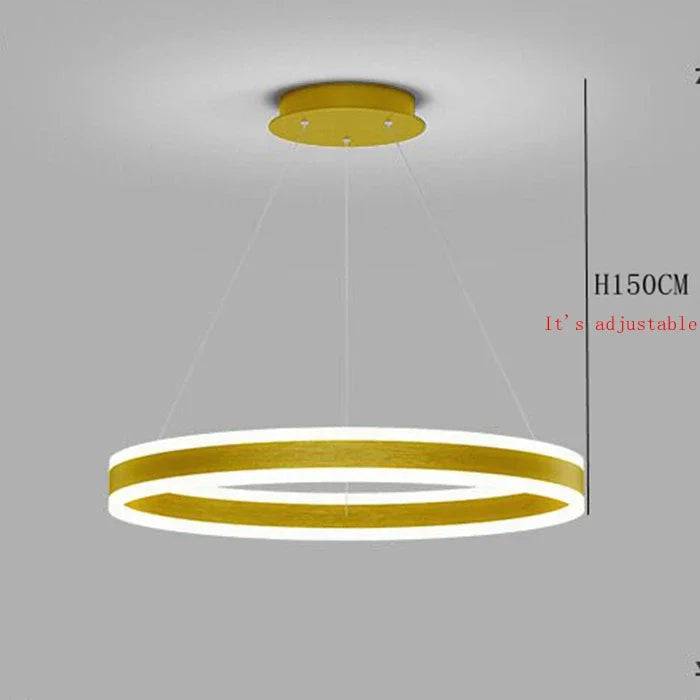 Modern Black Ring LED Chandelier for Home Decor Lighting
