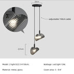 Smoky Gray Glass Chandelier Pendant Light for Luxury Living Room