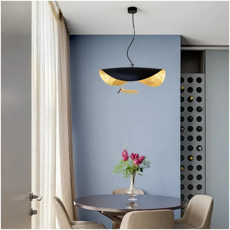 LED Saucer Ceiling Chandelier: Modern & Atmospheric Living Room Pendant Light