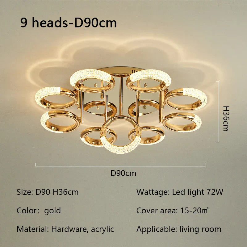 Circle Ring LED Ceiling Light - Modern Minimalist Luxury Acrylic Bedroom Lighting Fixtures