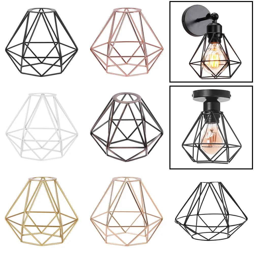 Geometric Metal Light Cage Cover Pendant Lampshade