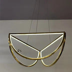 Stainless Steel LED Chandelier, Elegant Half Circle Pendant Lamp for Home and Hotel