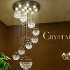 Crystal LED Chandelier for Large Villa Ceiling Lights & Elegant Home Decor