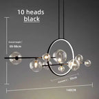 Bubble Glass Chandelier LED Dining Table Spherical Lighting