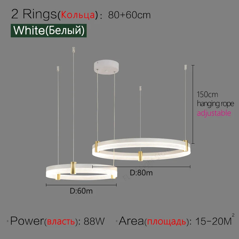 Simple Modern LED Chandelier - Luxury Nordic Design for Living Room, Bedroom, and Restaurant