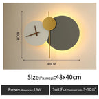 Nordic Wall Lamp Clock Modern Silent Bedroom Decor Lighting