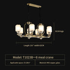 Chinese Jade Chandelier | Modern Duplex Villa Lighting