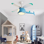 Aircraft Ceiling Fan Chandelier LED Light Remote Dimming Fixture