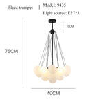 Modern Glass Ball Chandelier LED Pendant Light for Dining Living Room