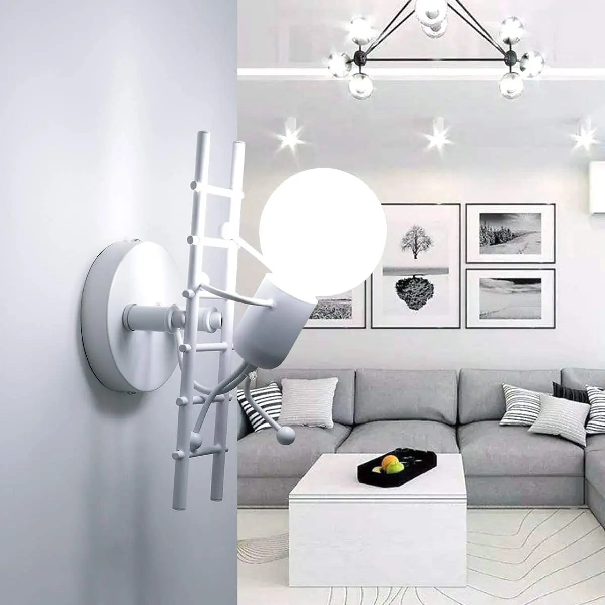 Little Man LED Wall Light: Modern, Simple, Creative Design for Children's Bedroom