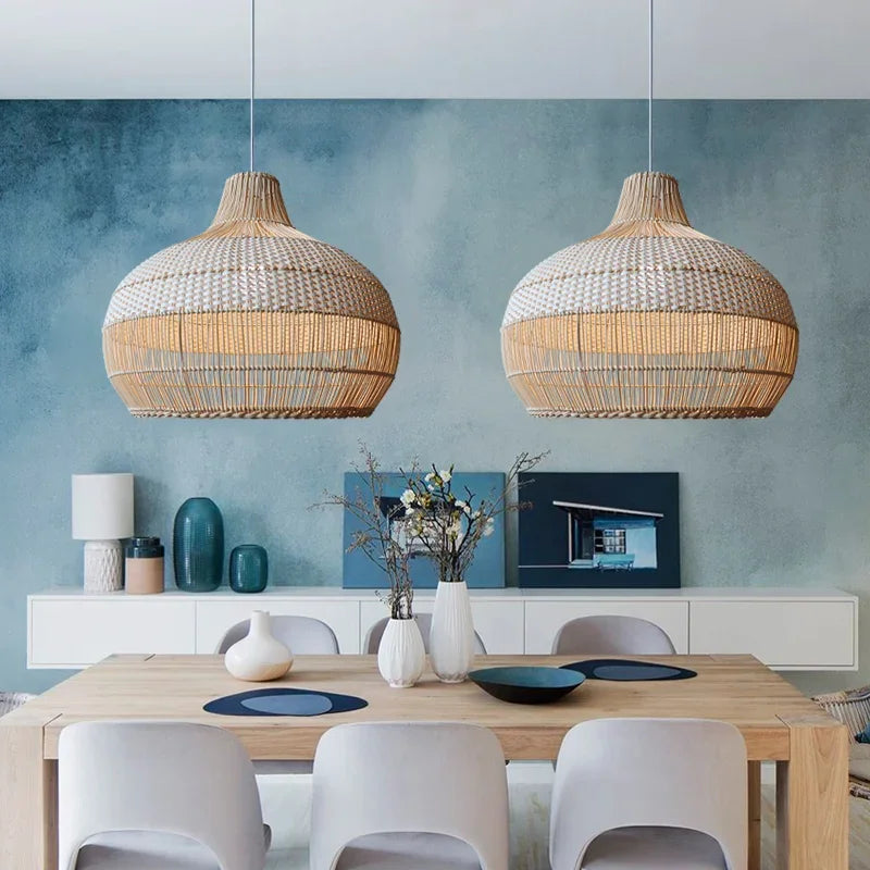 Rattan Chandelier: Handmade Nordic & Retro Lighting for Japanese Restaurant & Tea Room