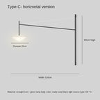 Black Iron LED Long Wall Lamp for Living Room, Bedroom, Corridor - Nordic Style