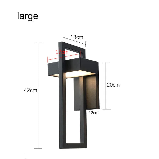 Outdoor LED Wall Light 10W Black Retro Vintage Waterproof Sconce Street Garden Luminaire