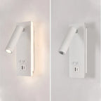 Black Brass LED Wall Lamp with USB Port & Switch - 3W Spotlight for Bedroom