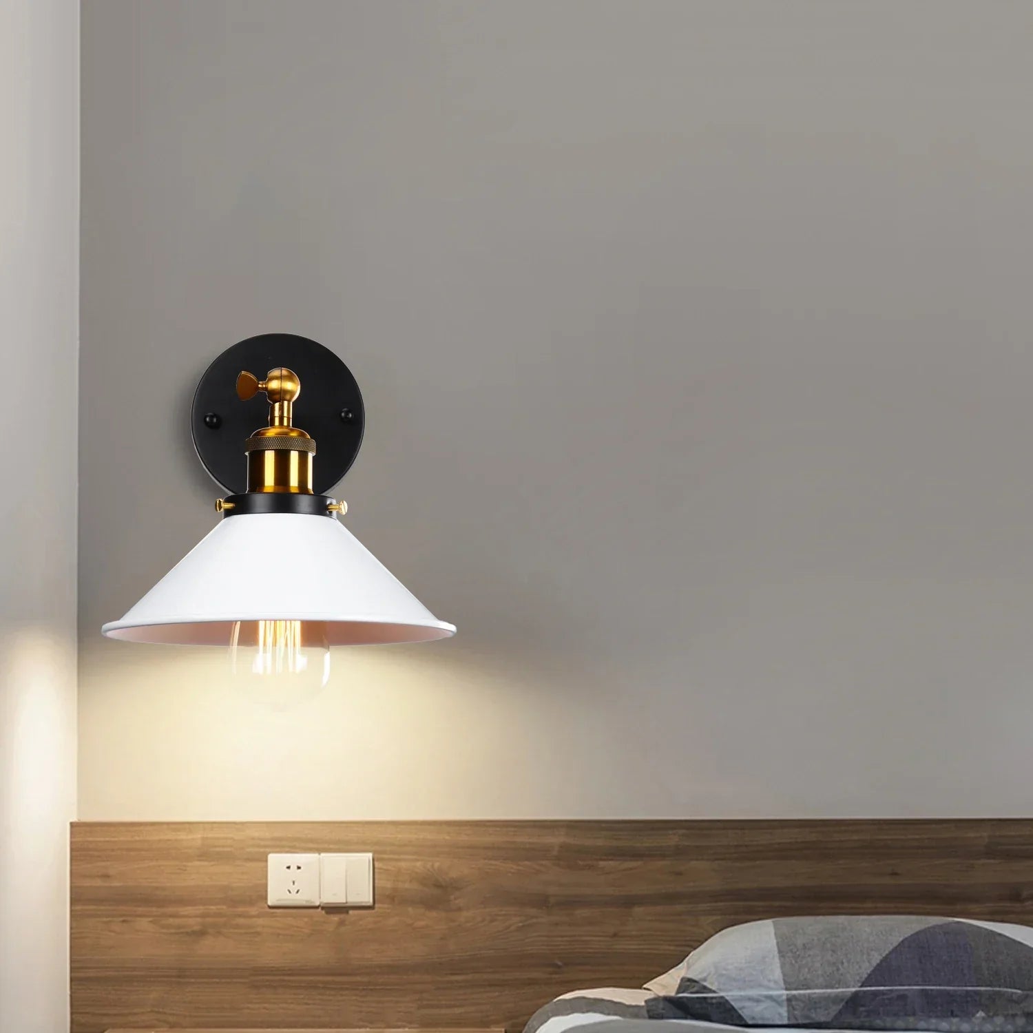 Industrial Retro Loft Wall Sconce E27 Bedside Lights Fixtures for Living Room