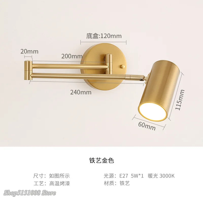 Rotatable E27 LED Wall Sconce for Home Decor