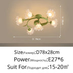 Lily Of The Valley Glass Chandelier Light: Modern Cream Wind Lamp for Living Room & Bedroom