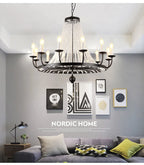 Crystal Chandelier: Retro Industrial Lighting for Living Room, Dinning Room Decor
