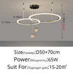 LED Circle Ring Ceiling Chandelier Pendant Lamp for Living Room, Bedroom, Kitchen