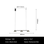 Neutral Light Dining Room Chandelier: Black Ceiling Pendant for Kitchen Table