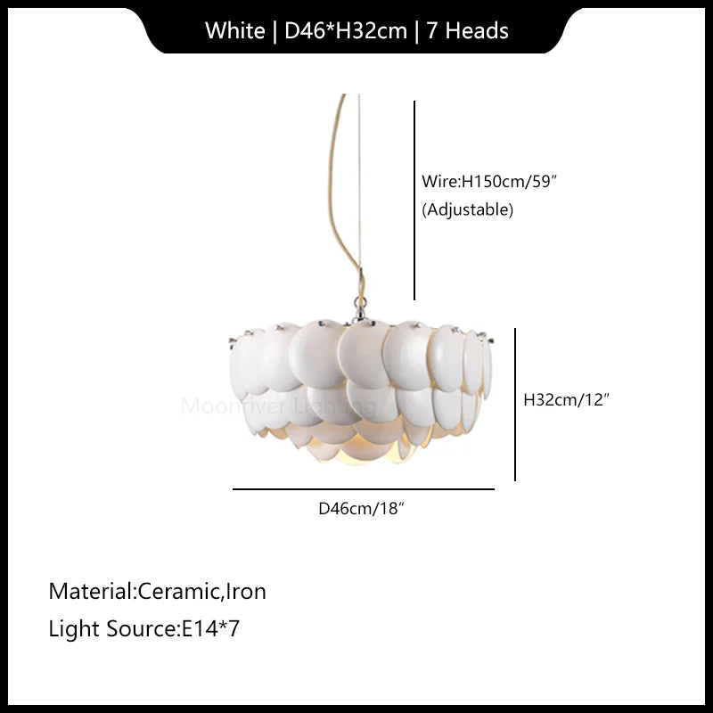 Ceramic Chandelier White Droplight: Contemporary Nordic Style Pendant Light for Modern Home Decor