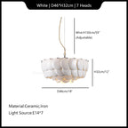 Ceramic Chandelier White Droplight: Contemporary Nordic Style Pendant Light for Modern Home Decor