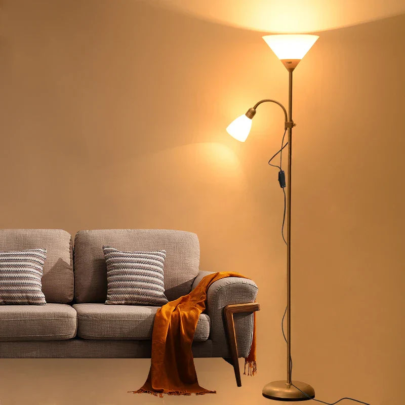 Modern Double Flowers Floor Lamp for Study Bedroom Living Room