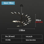 Firework Shape LED Chandelier in Gold and Black for Home Lighting