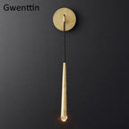 Crystal Water Drop Wall Sconce for Bathroom & Bedroom, Gold LED Mirror Light