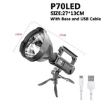 Portable LED Spotlight: Rechargeable, Waterproof & Mountable